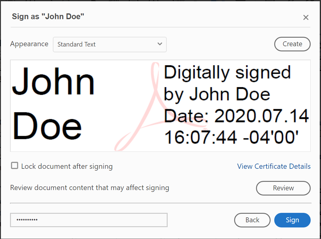 how to create a digital signature for pdf